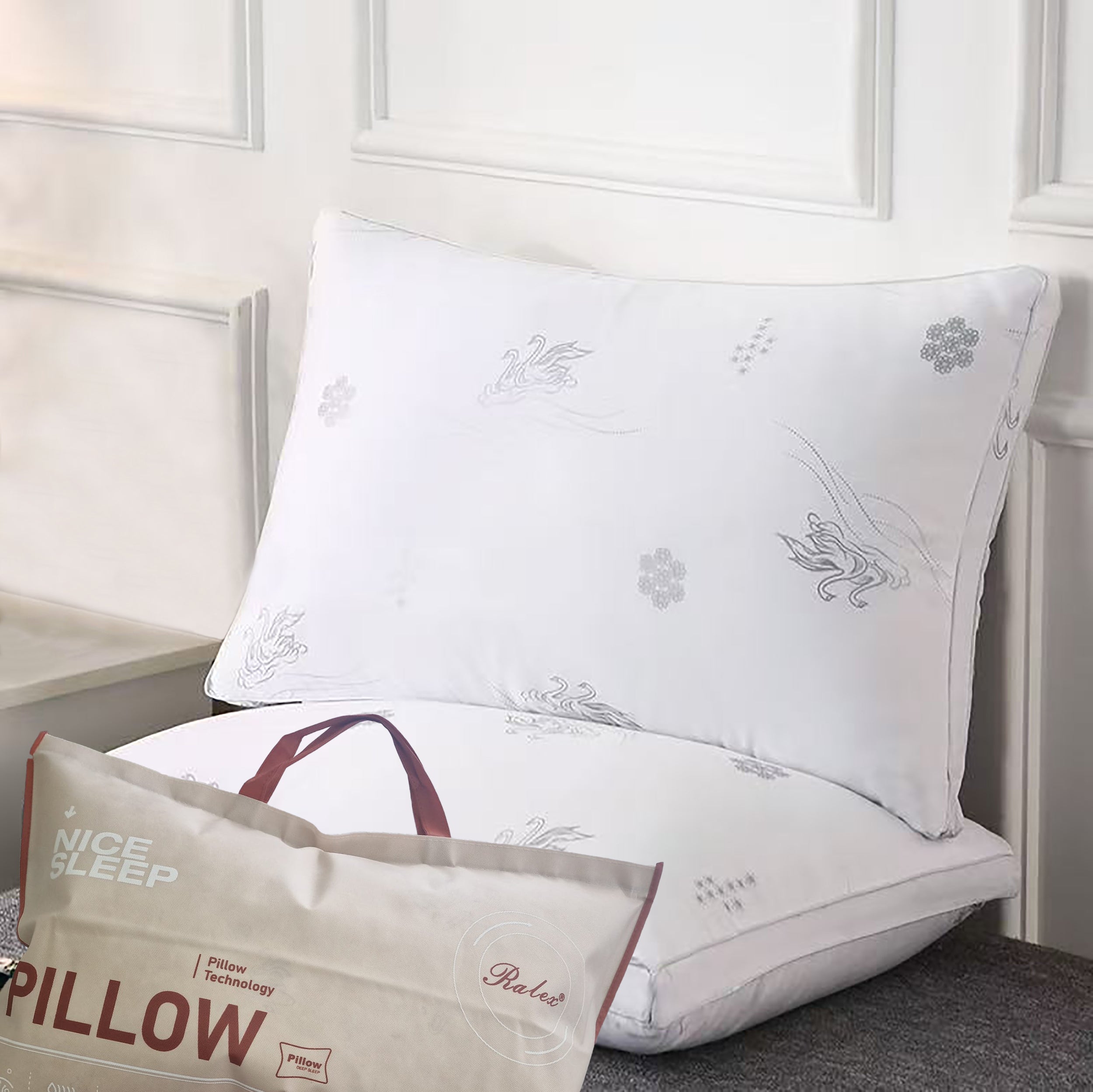 Pernă Umplutură SUPER DENSĂ pană și puf gâscă, Față Bumbac 100%